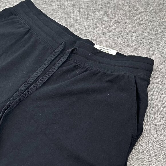 NEW Karen Scott Sport Shorts‎ Black Petite Small Black Cotton Spandex Drawstring - Picture 6 of 13